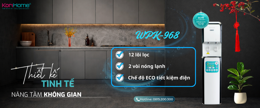 banner may loc nuoc korihome nong lanh 12 loi wpk 968