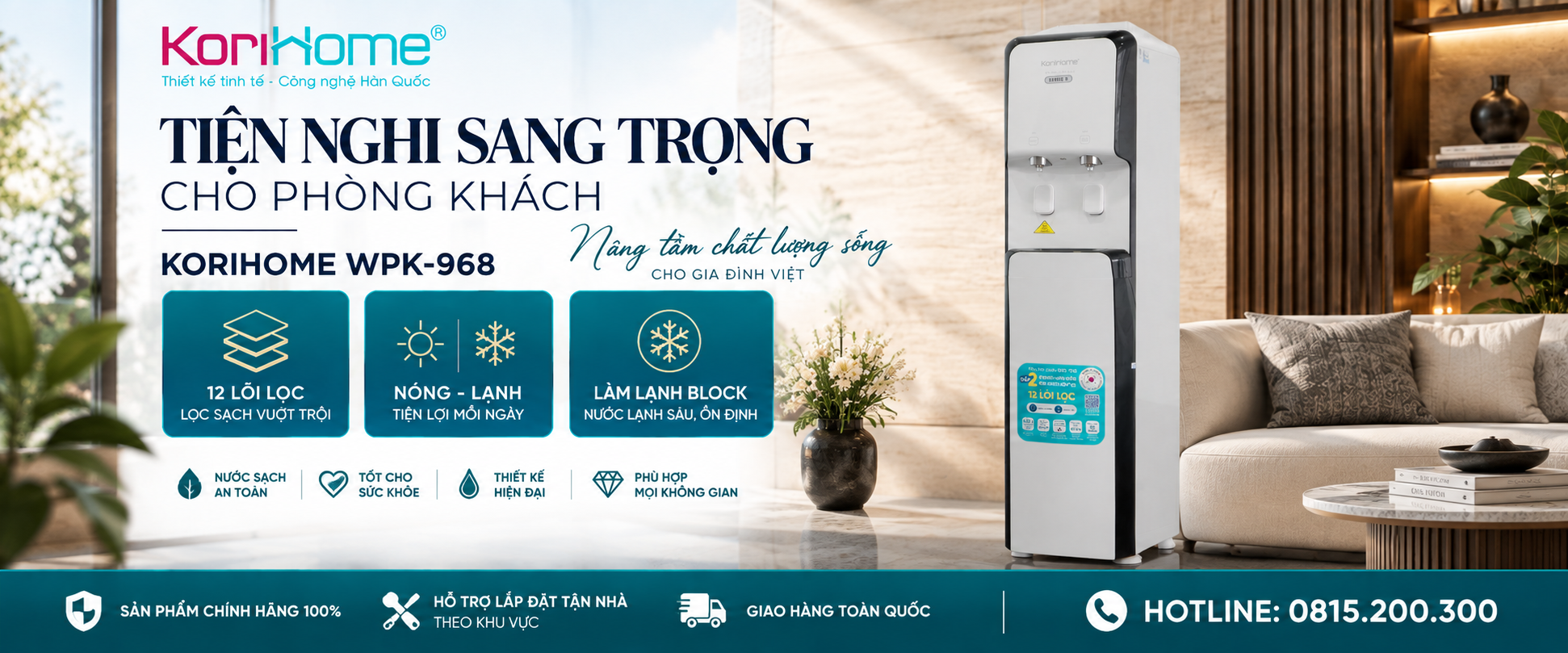 banner may loc nuoc korihome nong lanh wpk 968
